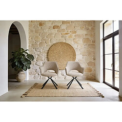 Casanova Lot de 2 chaises pieds en métal noir Beige