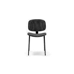 Casanova Lot de 2 chaises velours côtelé - Noir