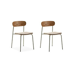 Casanova Lot de 2 chaises pieds en métal Beige
