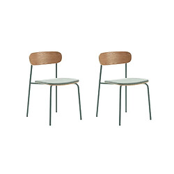 Casanova Lot de 2 chaises pieds en métal Vert