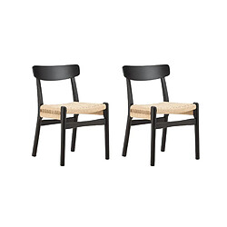 Casanova Lot de 2 chaises en bois d'hévéa Noir
