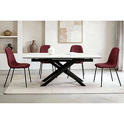 Avis Casanova Lot de 4 chaises pieds en métal noir Rouge
