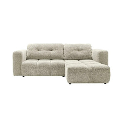 Casanova Canapé d'angle convertible tissu chenille 3 places Beige