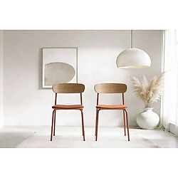 Casanova Lot de 2 chaises pieds en métal - Terracotta