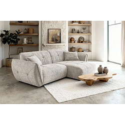 Casanova Canapé d'angle tissu chenille 4 places Gauche Beige pas cher