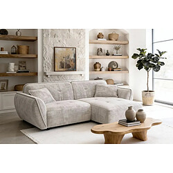 Casanova Canapé d'angle tissu chenille 4 places Gauche Beige