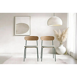 Casanova Lot de 2 chaises pieds en métal - Vert