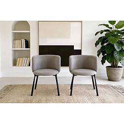 Casanova Lot de 2 chaises pieds en métal noir Gris