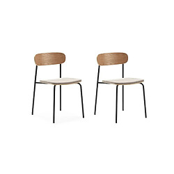 Casanova Lot de 2 chaises pieds en métal Taupe