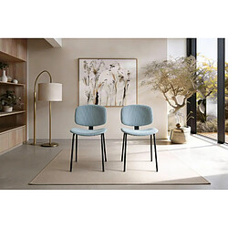 Casanova Lot de 2 chaises velours côtelé - Turquoise