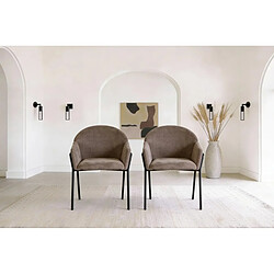 Casanova Lot de 2 chaises tissu - Café