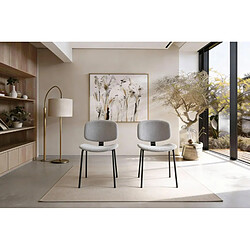 Casanova Lot de 2 chaises velours côtelé - Gris