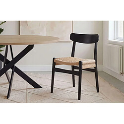 Casanova Lot de 2 chaises en bois d'hévéa Noir