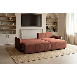 Acheter Casanova Canapé angle convertible petit velours côtelé 3 places Droit Terracotta