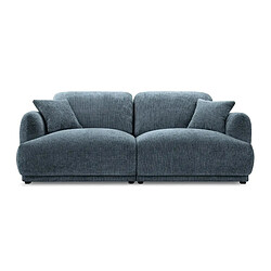 Casanova Canapé droit tissu chenille 2 places - Bleu