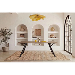 Casanova Table à manger 160cm pieds en métal noir - Chêne foncé