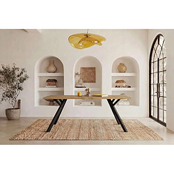 Casanova Table à manger 160cm pieds en métal noir - Chêne clair