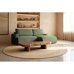 Casanova Canapé d'angle convertible tissu lisse 4 places Vert Gauche pas cher