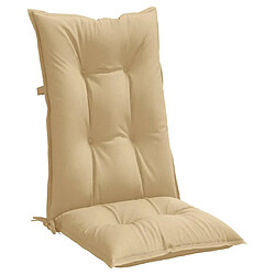 vidaXL Coussins de chaise à dossier haut lot de 2 beige mélangé tissu pas cher