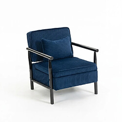 Smartue Fauteuil bleu de style médiéval, en bois