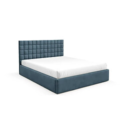 Casanova Lit coffre tissu velours Bleu 160x200cm
