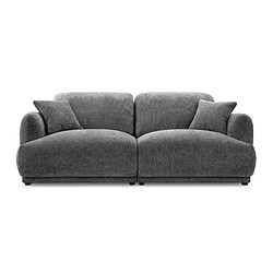 Casanova Canapé droit tissu chenille 2 places Gris foncé