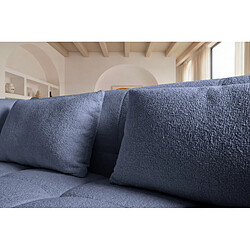 Casanova Canapé droit tissu chenille 2 places Bleu pas cher