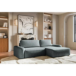 Casanova Canapé angle convertible tissu texturé 4 places Droit Anthracite