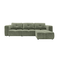 Casanova Canapé d'angle convertible tissu chenille 4 places - Vert