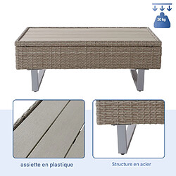 Merax Salon De Jardin-Pour 5 Personnes-housse En Tissu Amovible Et Lavable-kaki pas cher