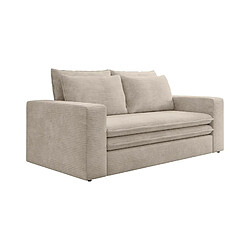 Casanova Canapé droit velours côtelé 2 places - Taupe