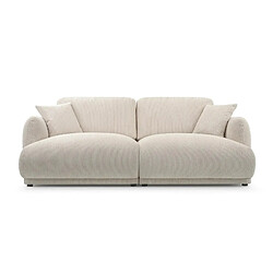 Casanova Canapé droit velours côtelé 2 places - Beige