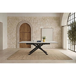 Casanova Table à manger extensible 160 à 200cm en céramique - Blanc
