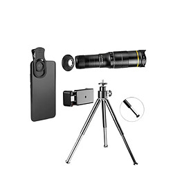 INF Objectif de télescope de téléphone à double zoom réglable 32X avec trépied Black