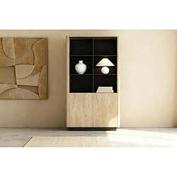 Casanova Bibliothèque 113 cm effet chêne Cremona et noir - Chêne clair