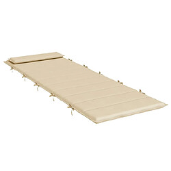 Acheter vidaXL Coussin de chaise longue beige 180x60x4 cm tissu oxford