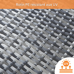 Merax Salon De Jardin-meubles De Jardin Pour 7 Personnes-canapé-housse Amovible Et Lavable-gris pas cher