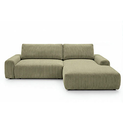 Casanova Canapé d'angle convertible tissu texturé 4 places Droit Vert