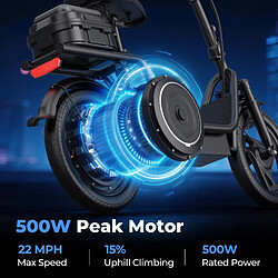 Avis AOVOPRO Trottinette électrique Avec Siège et Boîte de Rangement 14 pouces- 500W - 10.4Ah - Noir