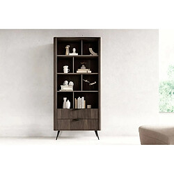 Casanova Bibliothèque 2 tiroirs 88 cm bois de chêne - Chêne foncé