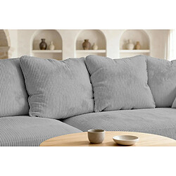 Acheter Casanova Canapé d'angle convertible velours côtelé 4 places Gris clair Gauche