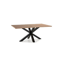 Casanova Table à manger rectangulaire 180 cm pieds en métal noir - Chêne clair