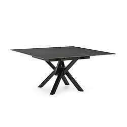 Casanova Table à manger extensible 90 à 150 cm en pierre frittée Gris foncé