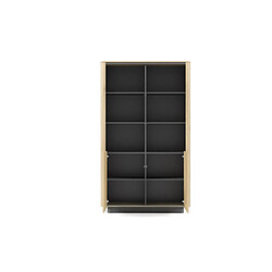 Casanova Bibliothèque 113 cm effet chêne Cremona et noir - Chêne clair