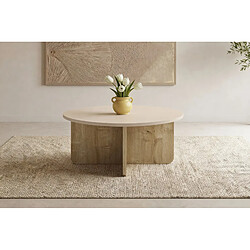 Casanova Table basse ronde 80 cm en mélamine - Chêne clair