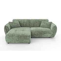Casanova Canapé d'angle tissu chenille 4 places Gauche - Vert