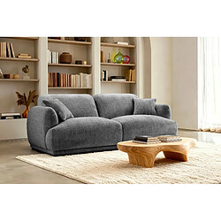 Casanova Canapé droit tissu chenille 2 places Gris foncé