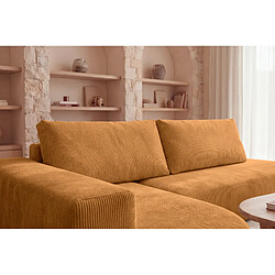 Acheter Casanova Canapé d'angle convertible velours côtelé 4 places Droit Moutarde