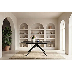 Casanova Table à manger extensible 150 à 200 cm en pierre frittée - Gris foncé