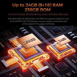 OUKITEL WP53 PRO Smartphone robuste 4G, 10600 mAh, 8 Go de RAM + 256 Go de ROM,noir pas cher